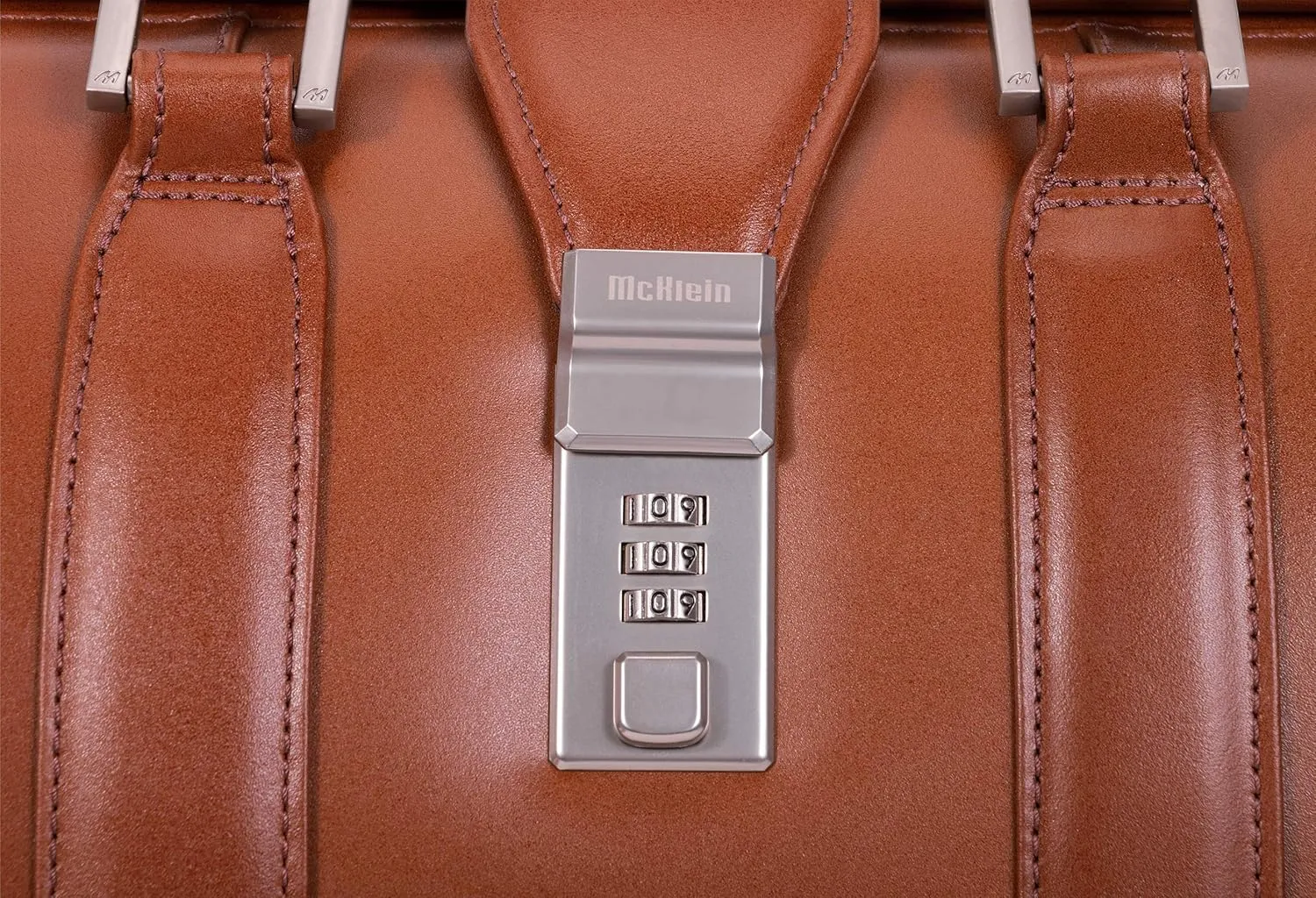 McKlein 17" Leather Litigator Laptop Briefcase- MORGAN