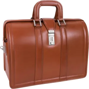 McKlein 17" Leather Litigator Laptop Briefcase- MORGAN