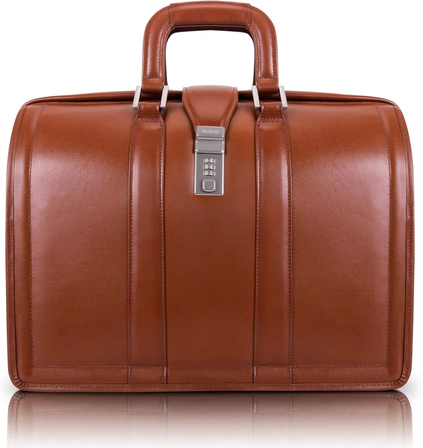McKlein 17" Leather Litigator Laptop Briefcase- MORGAN