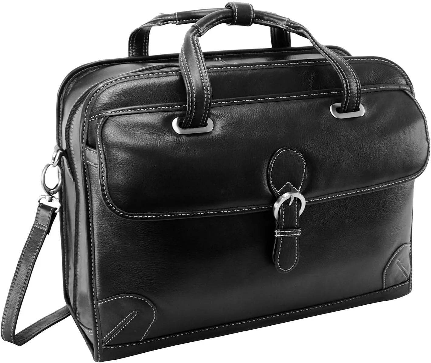 McKlein USA Carugetto 15.4" Leather Wheeled Laptop Briefcase