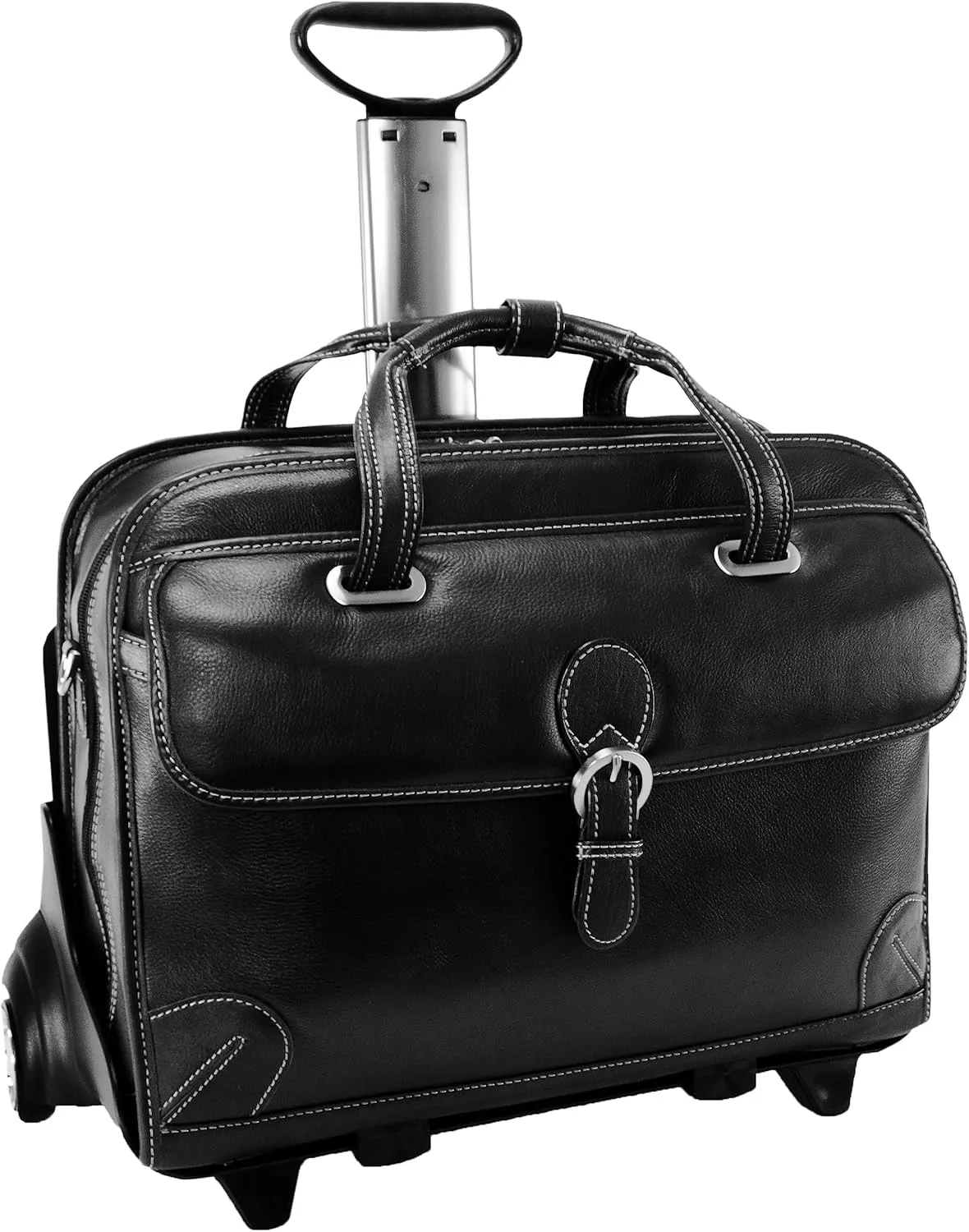McKlein USA Carugetto 15.4" Leather Wheeled Laptop Briefcase