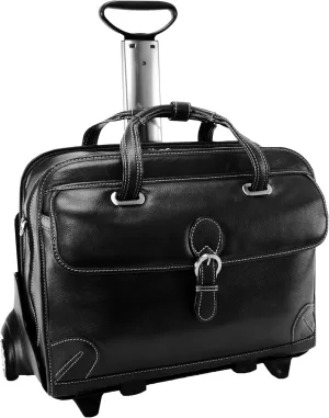 McKlein USA Carugetto 15.4" Leather Wheeled Laptop Briefcase