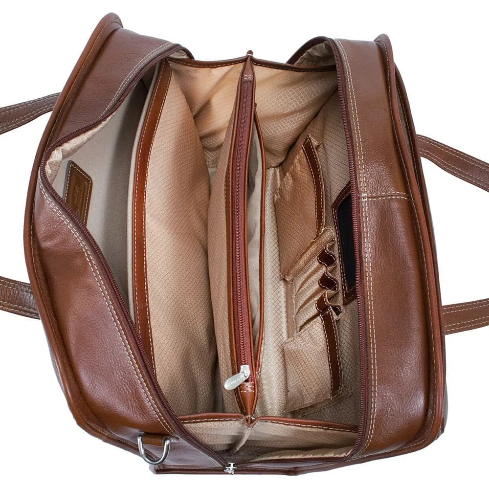 McKlein USA Carugetto 15" Leather Patented Detachable -Wheeled Laptop Briefcase