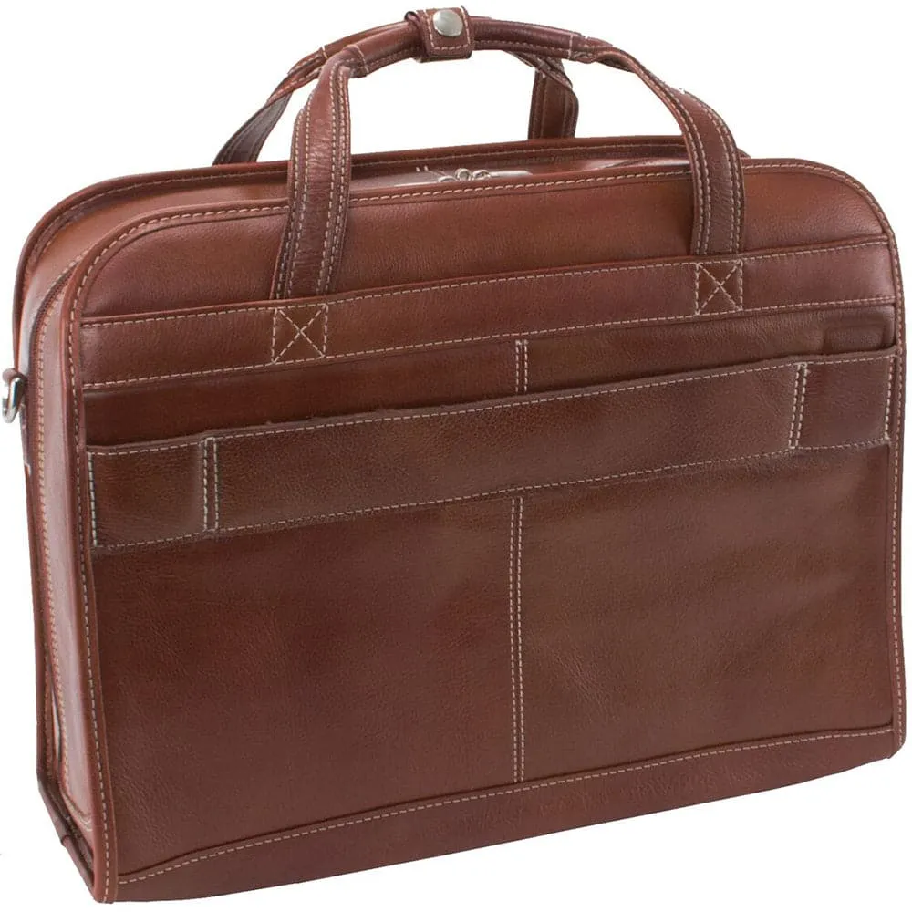 McKlein USA Carugetto 15" Leather Patented Detachable -Wheeled Laptop Briefcase