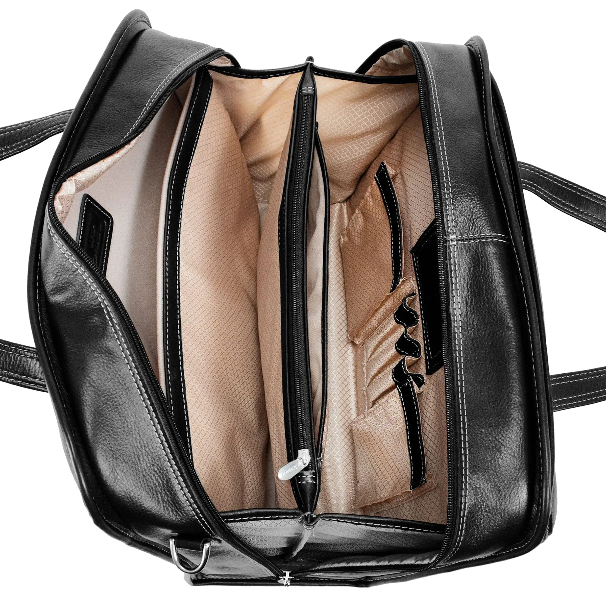 McKlein USA Carugetto 15" Leather Patented Detachable -Wheeled Laptop Briefcase