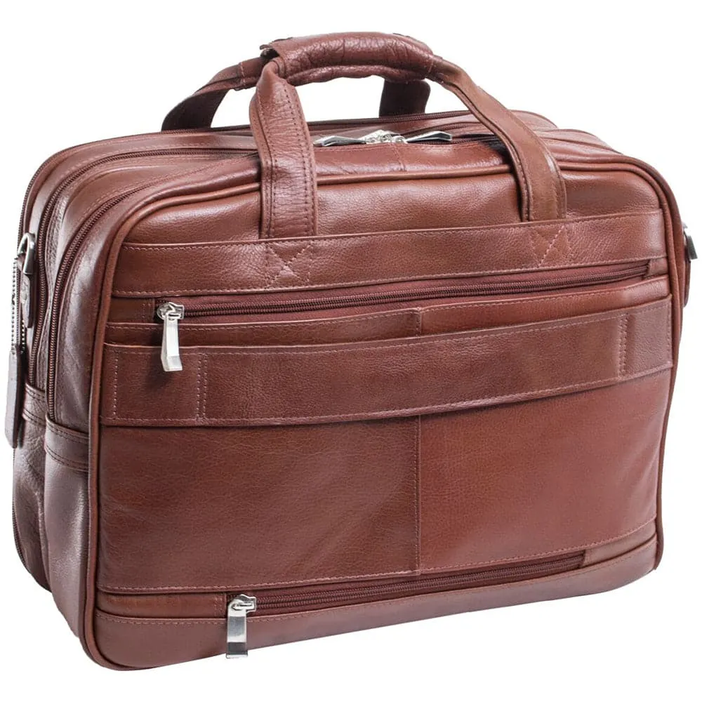 McKlein USA Ceresola 15" Leather Checkpoint-Friendly Patented Detachable -Wheeled Laptop Briefcase