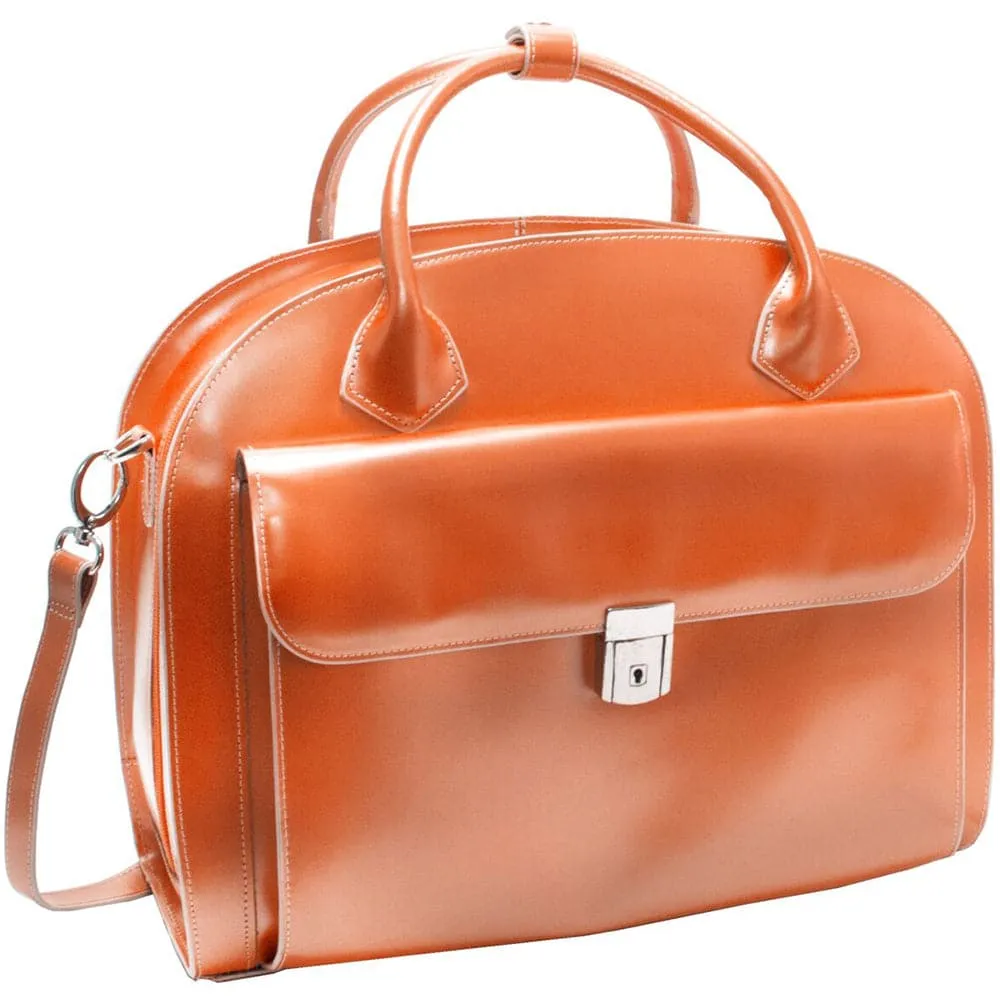 McKlein USA Glen Ellyn 15" Leather Patented Detachable-Wheeled Laptop Briefcase