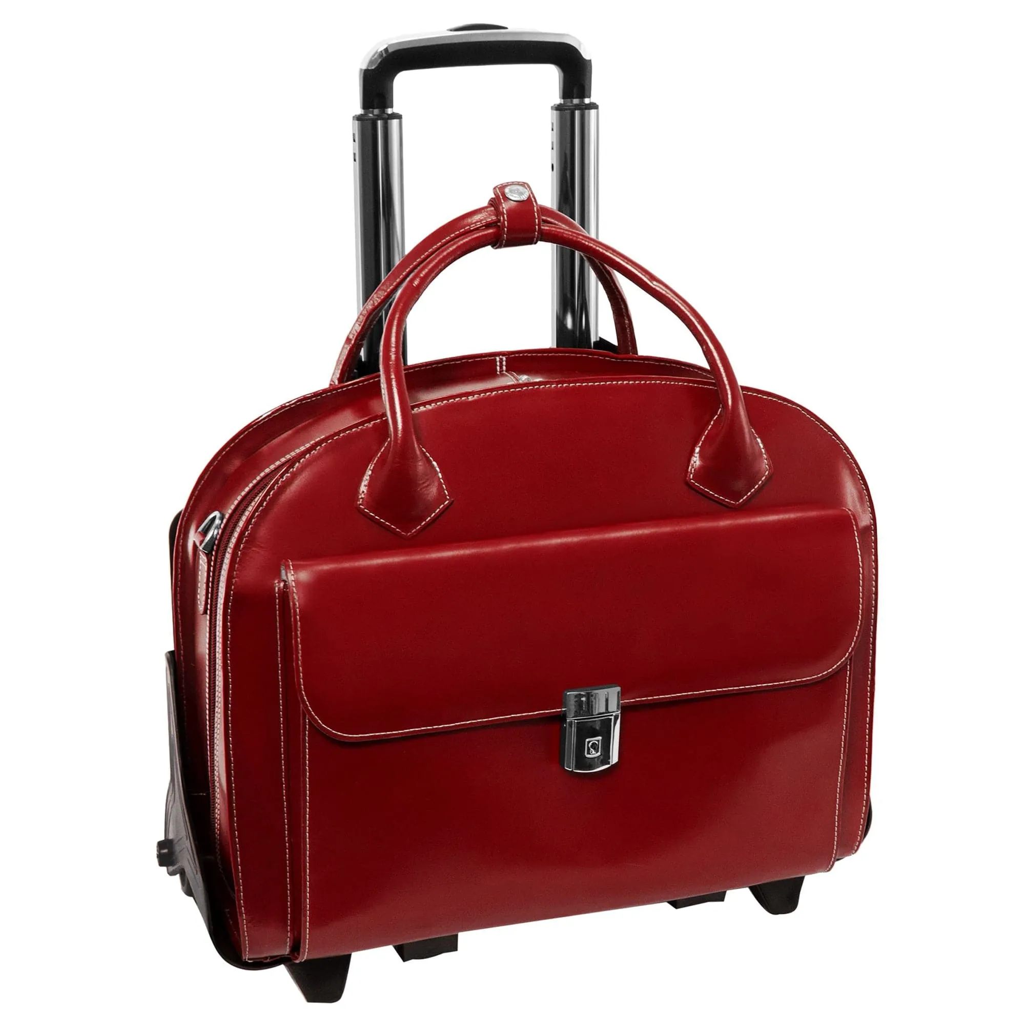 McKlein USA Glen Ellyn 15" Leather Patented Detachable-Wheeled Laptop Briefcase