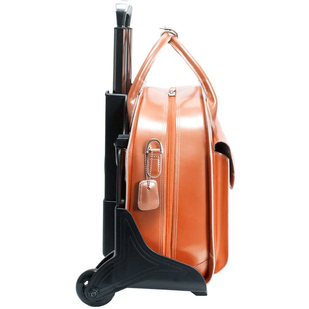 McKlein USA Glen Ellyn 15" Leather Patented Detachable-Wheeled Laptop Briefcase