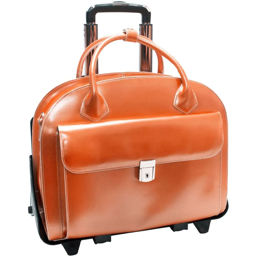 McKlein USA Glen Ellyn 15" Leather Patented Detachable-Wheeled Laptop Briefcase