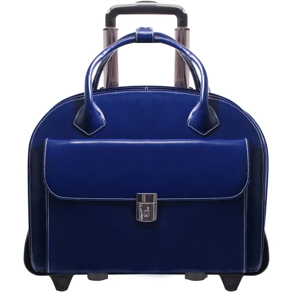 McKlein USA Glen Ellyn 15" Leather Patented Detachable-Wheeled Laptop Briefcase
