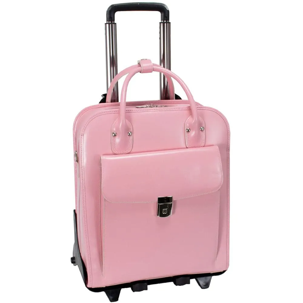 McKlein USA La Grange 15" Leather Vertical Patented Detachable-Wheeled Laptop Briefcase
