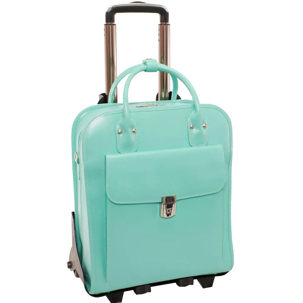 McKlein USA La Grange 15" Leather Vertical Patented Detachable-Wheeled Laptop Briefcase