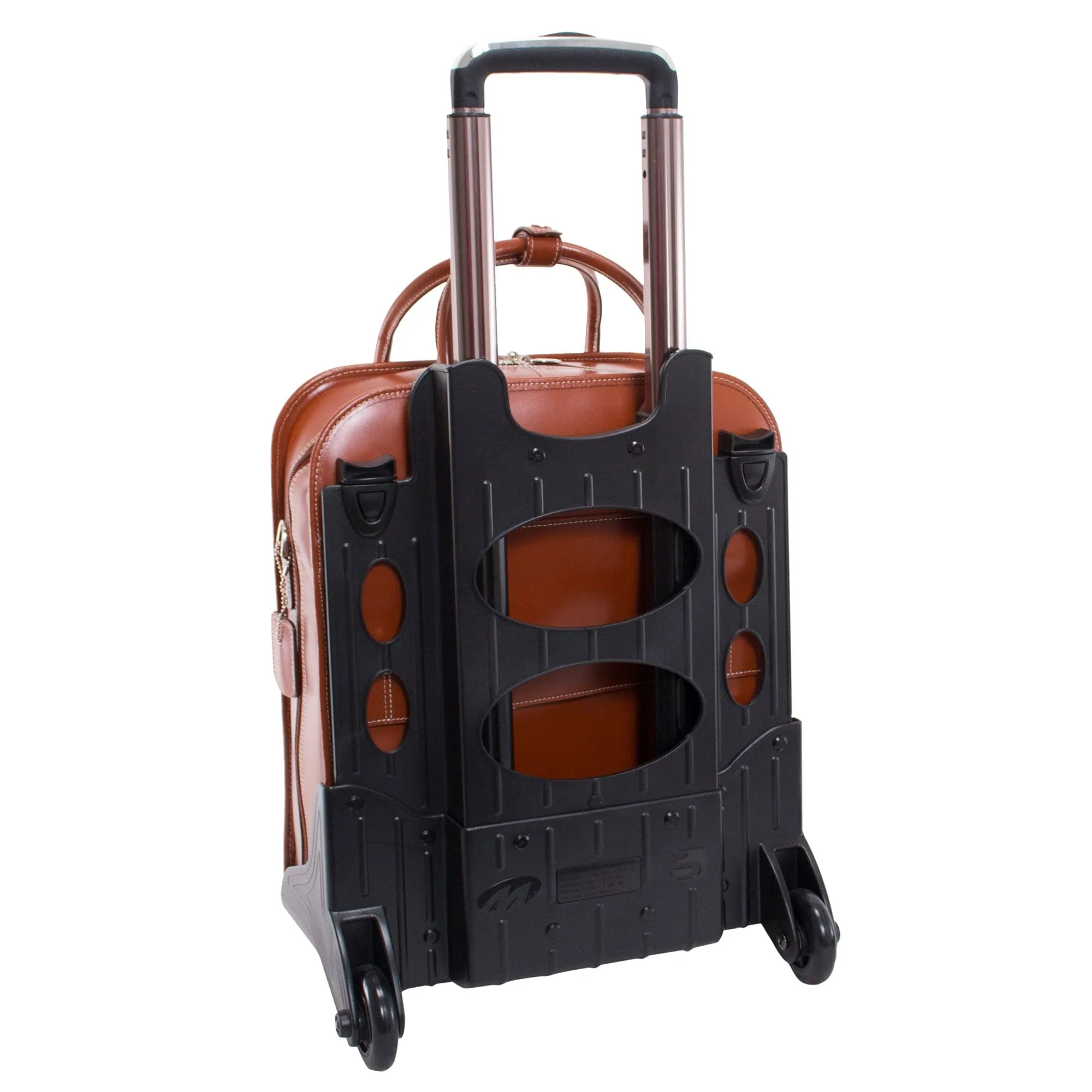McKlein USA La Grange 15" Leather Vertical Patented Detachable-Wheeled Laptop Briefcase