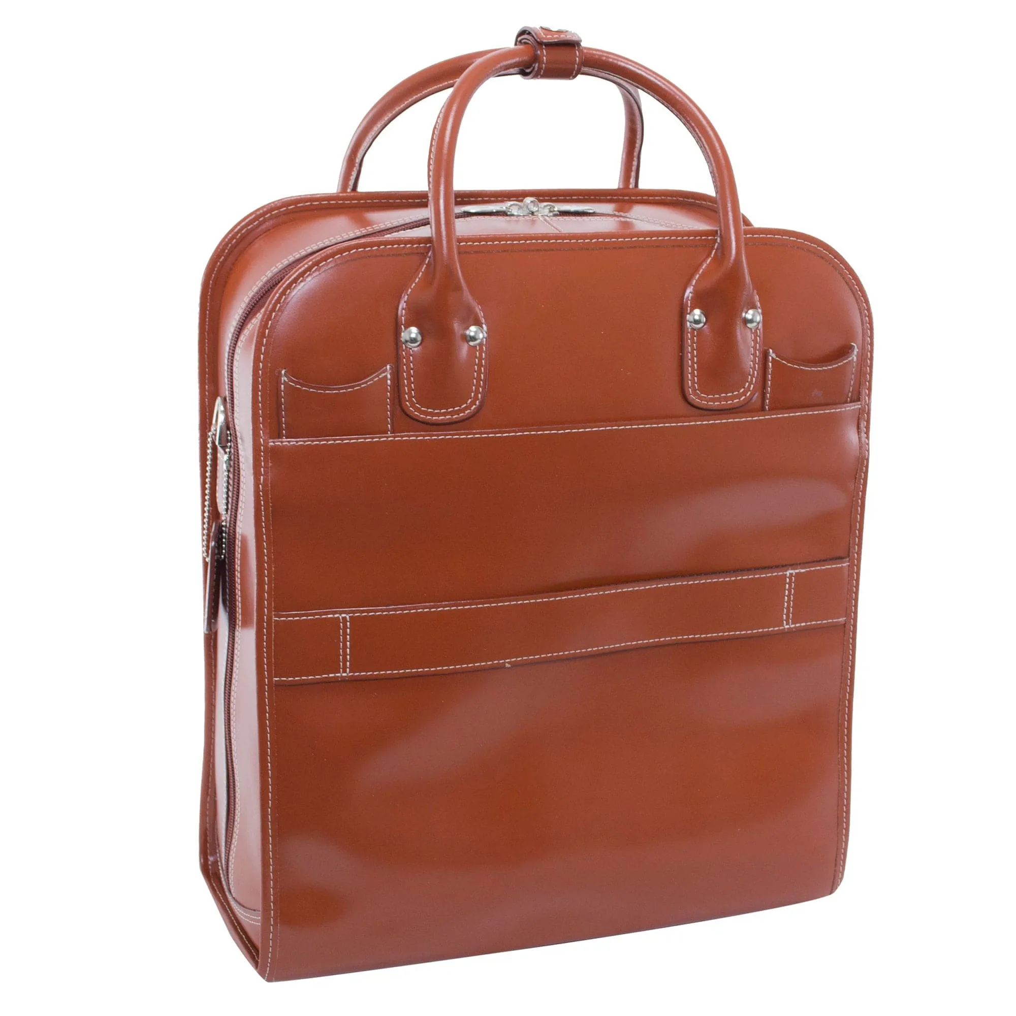 McKlein USA La Grange 15" Leather Vertical Patented Detachable-Wheeled Laptop Briefcase