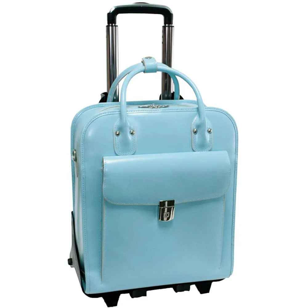McKlein USA La Grange 15" Leather Vertical Patented Detachable-Wheeled Laptop Briefcase