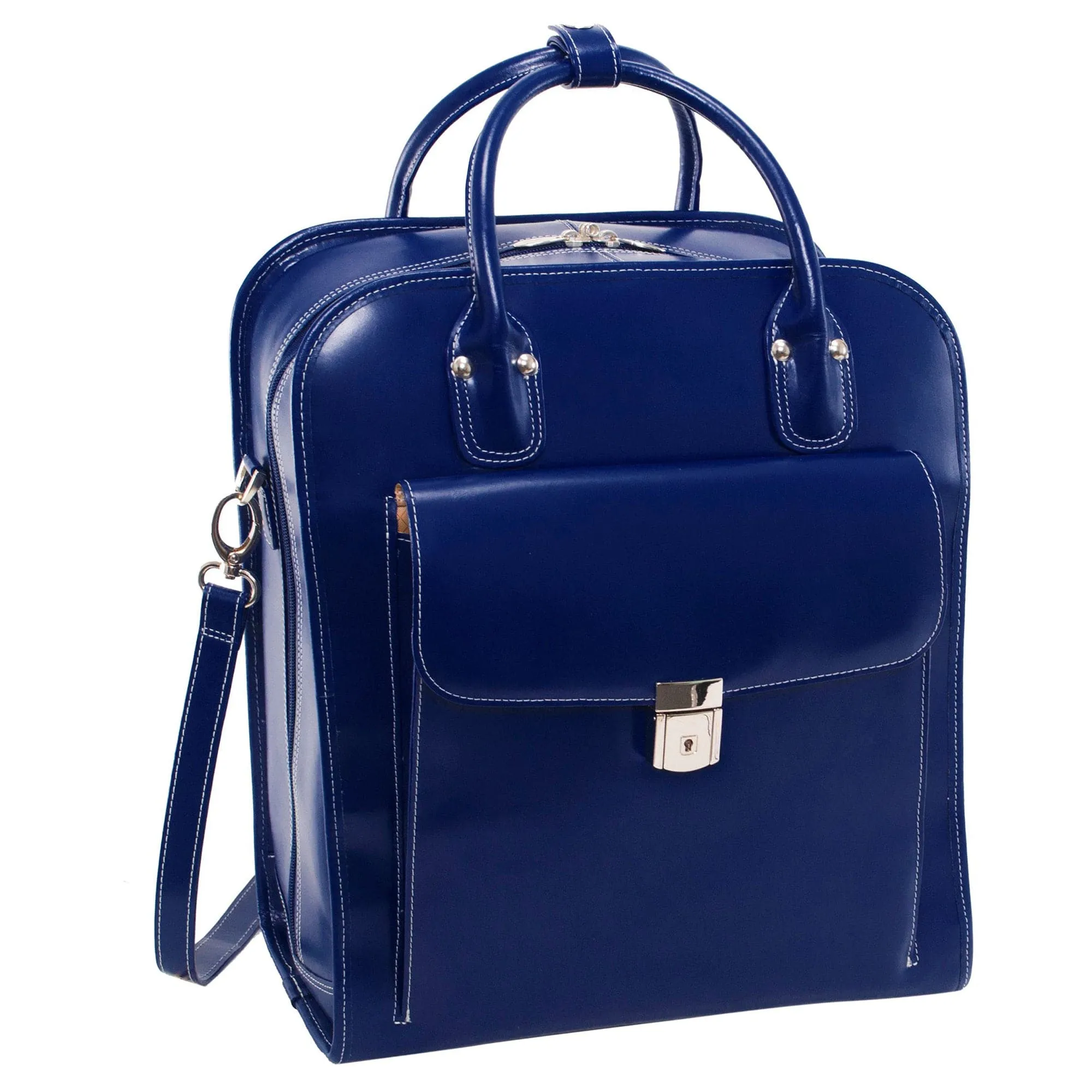McKlein USA La Grange 15" Leather Vertical Patented Detachable-Wheeled Laptop Briefcase