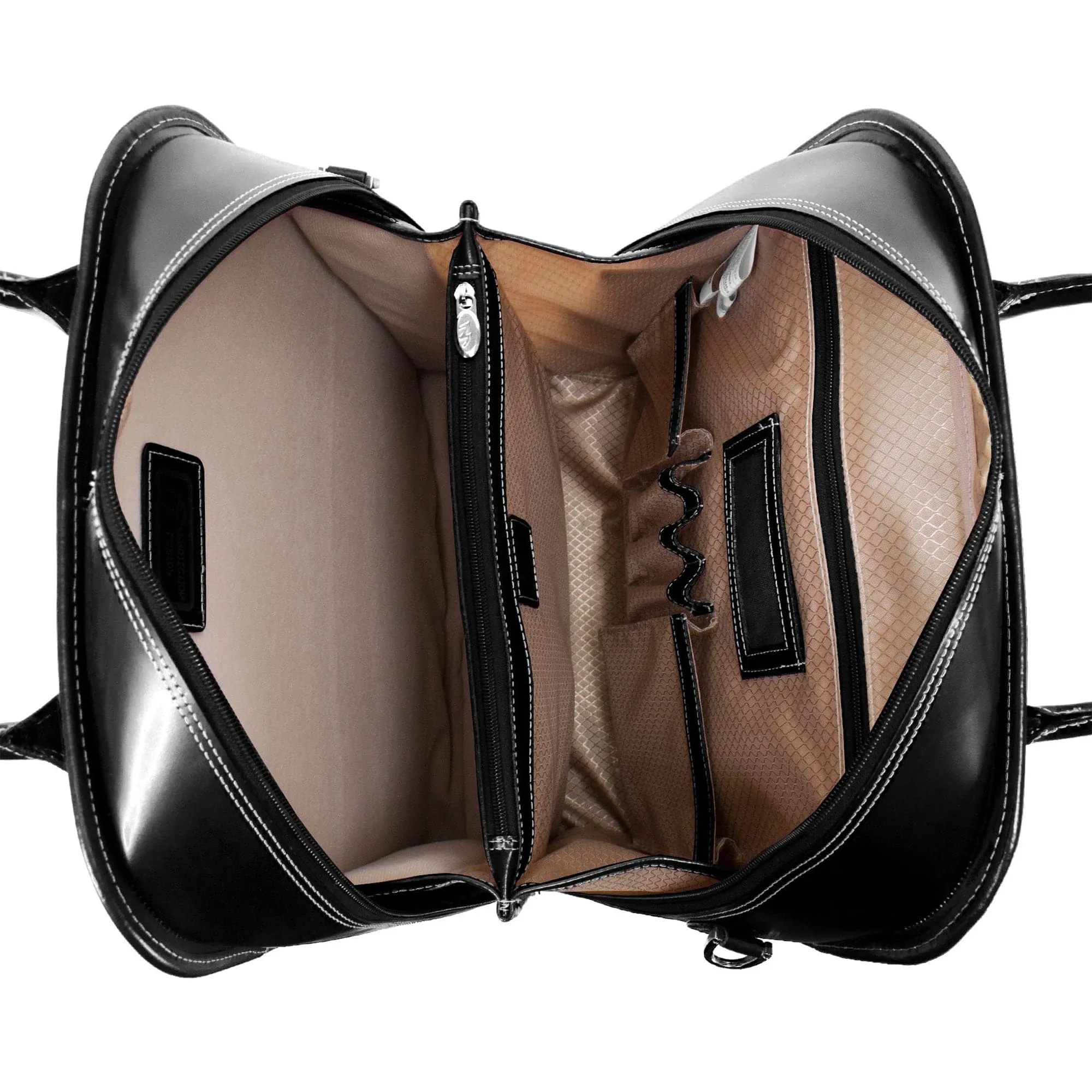 McKlein USA La Grange 15" Leather Vertical Patented Detachable-Wheeled Laptop Briefcase