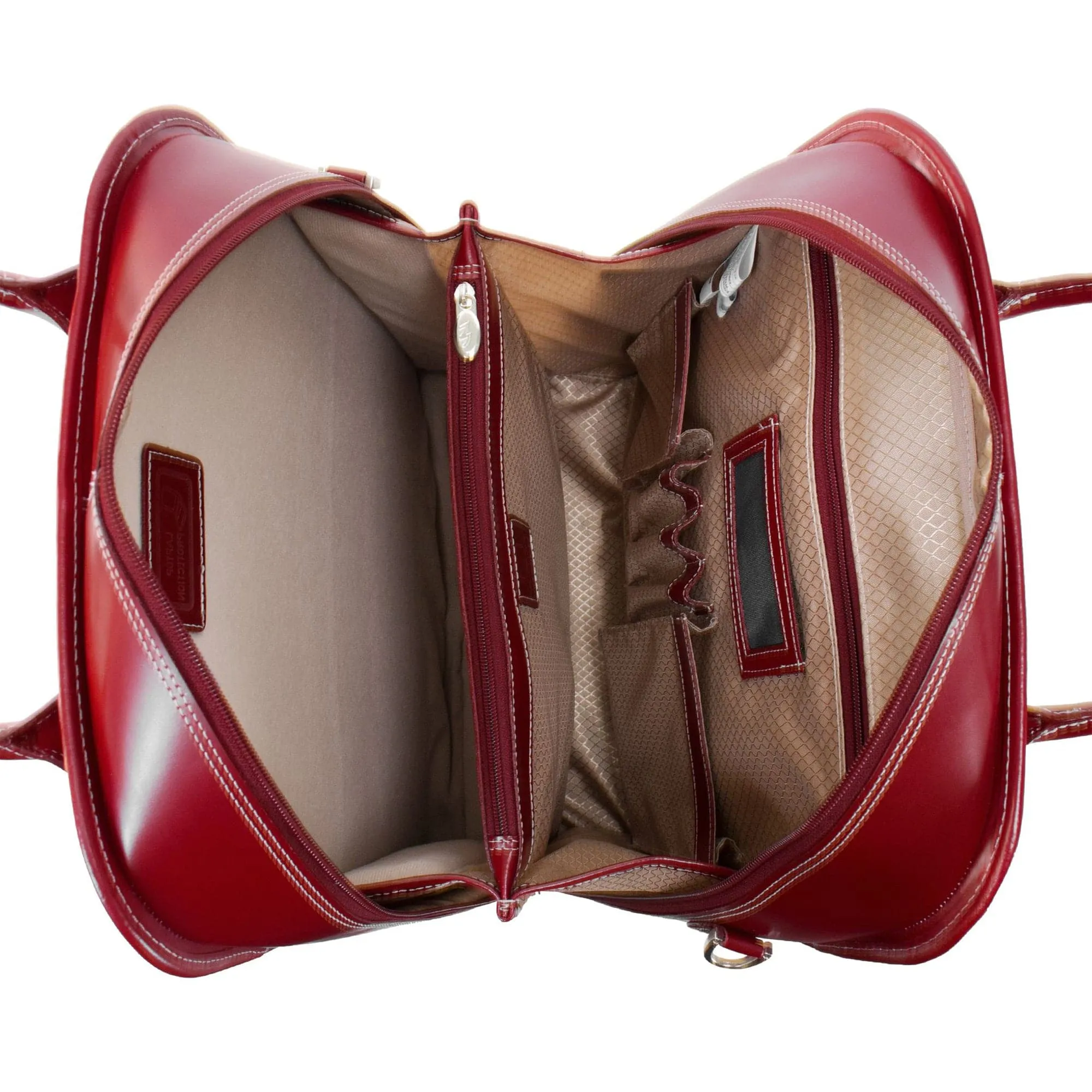 McKlein USA La Grange 15" Leather Vertical Patented Detachable-Wheeled Laptop Briefcase