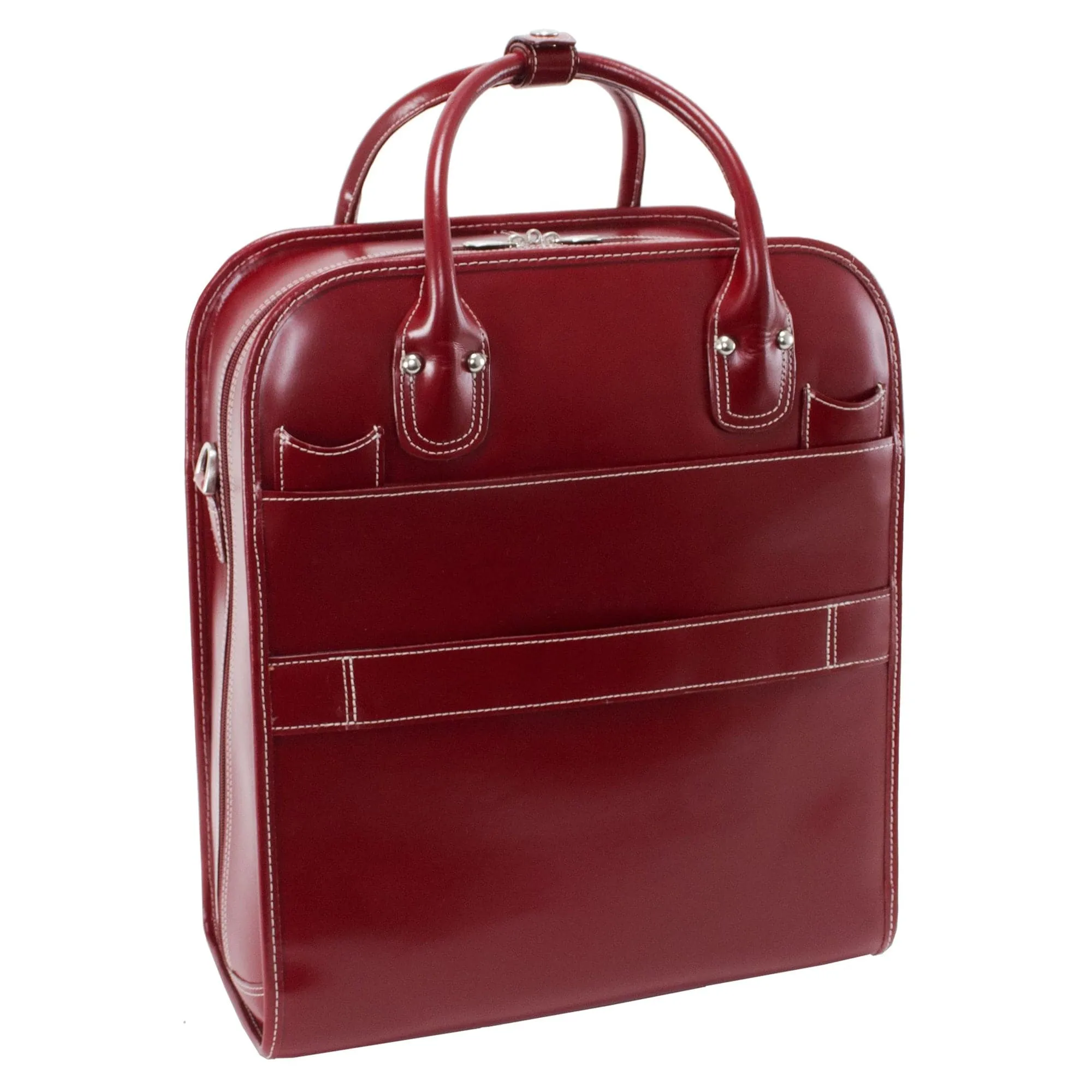 McKlein USA La Grange 15" Leather Vertical Patented Detachable-Wheeled Laptop Briefcase