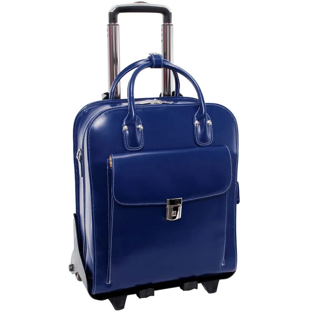 McKlein USA La Grange 15" Leather Vertical Patented Detachable-Wheeled Laptop Briefcase