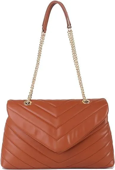 MECOLOR Women’s Fashion Crossbody Bags Lightweight Adjustable Chain Strap Quilted Designer Popular Handbags Shoulder Bag
