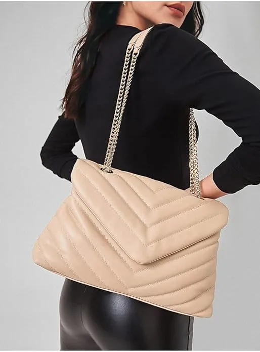 MECOLOR Women’s Fashion Crossbody Bags Lightweight Adjustable Chain Strap Quilted Designer Popular Handbags Shoulder Bag