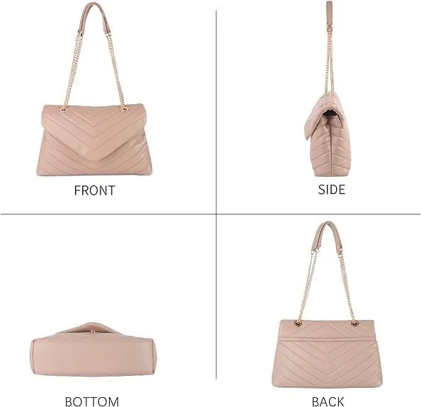 MECOLOR Women’s Fashion Crossbody Bags Lightweight Adjustable Chain Strap Quilted Designer Popular Handbags Shoulder Bag