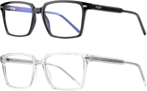 Men's Blue Light Blocking Glasses, Fake Square Computer Screen Eyeglasses Anti Eyestrain & UV Glare RF6201