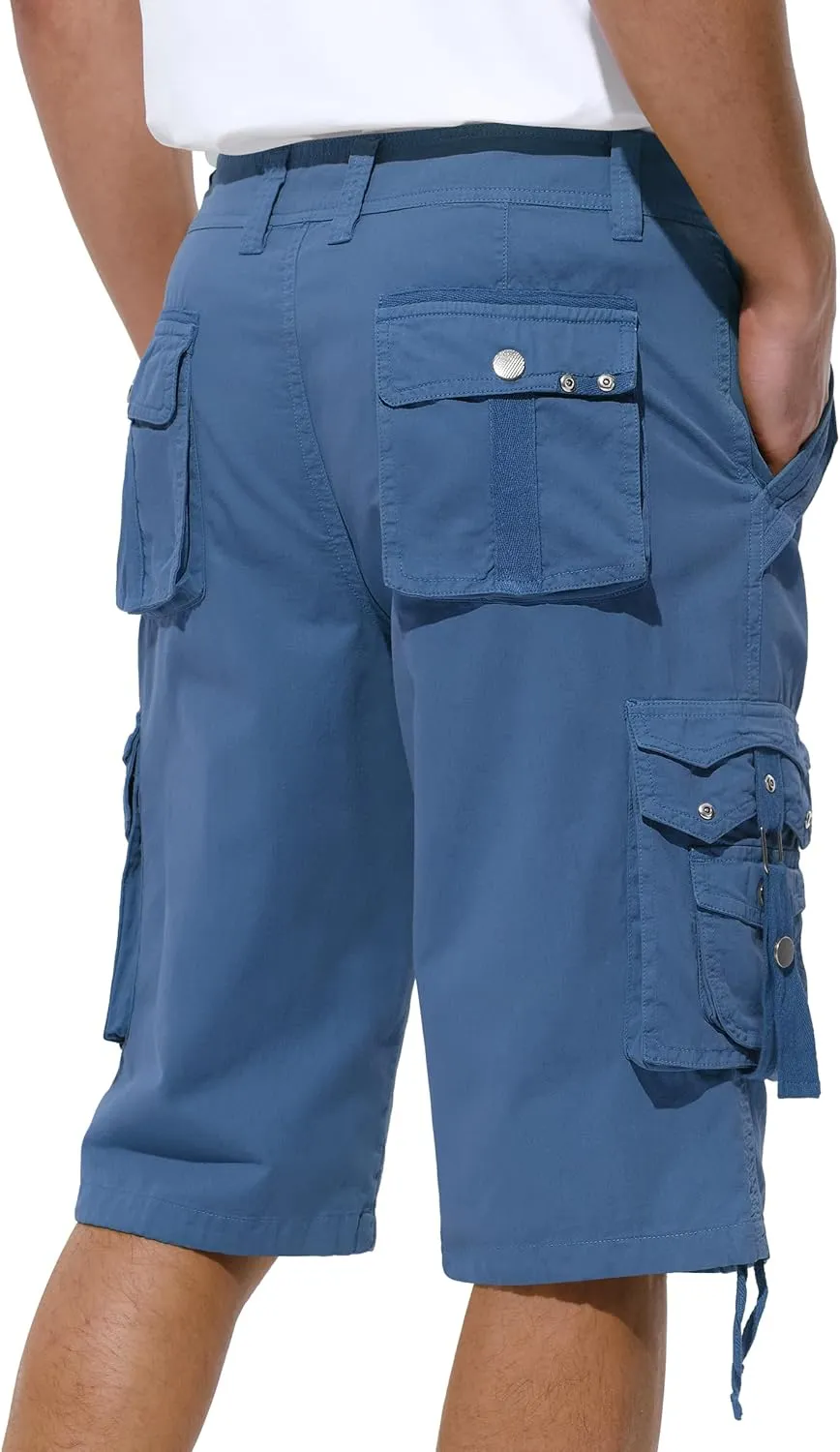Mens Cargo Shorts Casual Shorts Hiking Shorts Below Knee Relaxed Fit Multi Pockets Running Joggers Outdoor Mens Shorts
