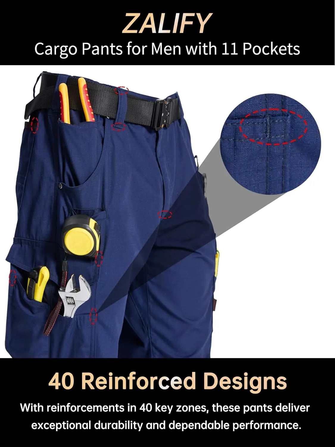 Mens Cargo Tactical Pants with 11 Pockets Work Hiking Water Resistant Lightweight Ripstop Military Pants