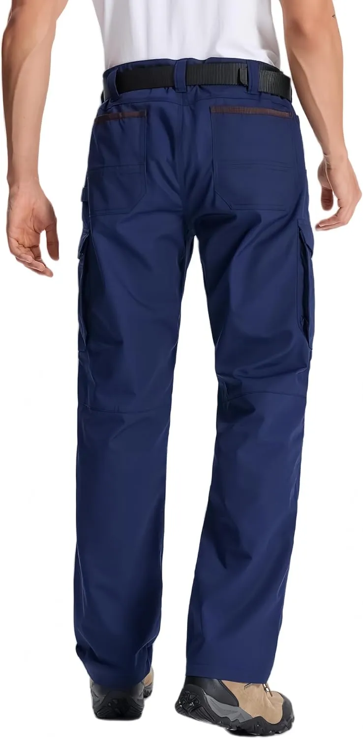 Mens Cargo Tactical Pants with 11 Pockets Work Hiking Water Resistant Lightweight Ripstop Military Pants