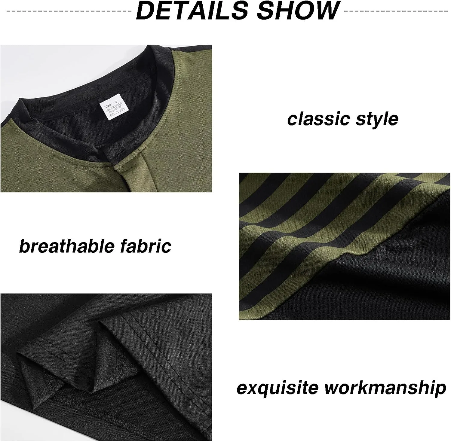 Men's Casual Henley Short Sleeves Stripe Color Blocking Quarter Buttoned Classic fit T-Shirt