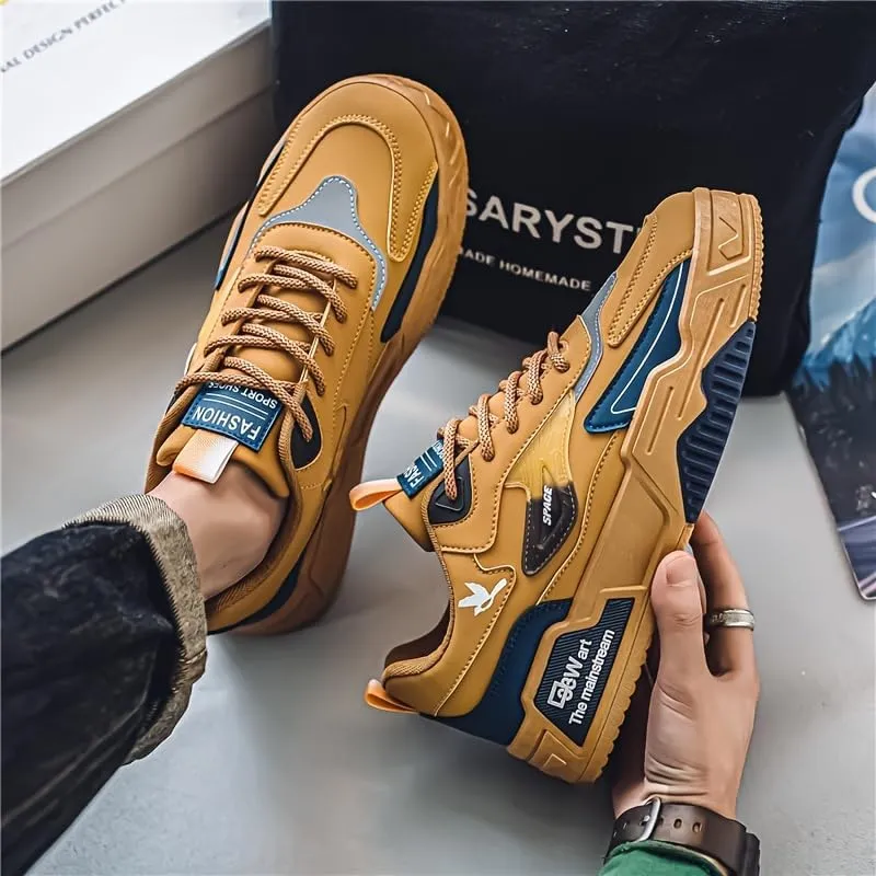Men's Fashion Casual Skateboard Shoes, Work Driving Business Sports Shoes Multi-Color