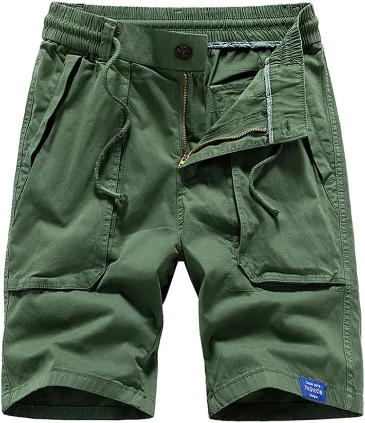 Men's Regular Fit Cargo Shorts Summer Cotton Large Pockets Work Shorts