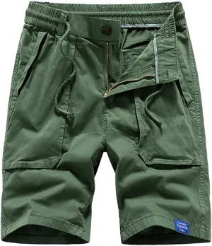 Men's Regular Fit Cargo Shorts Summer Cotton Large Pockets Work Shorts