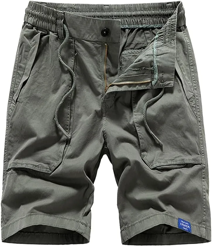 Men's Regular Fit Cargo Shorts Summer Cotton Large Pockets Work Shorts