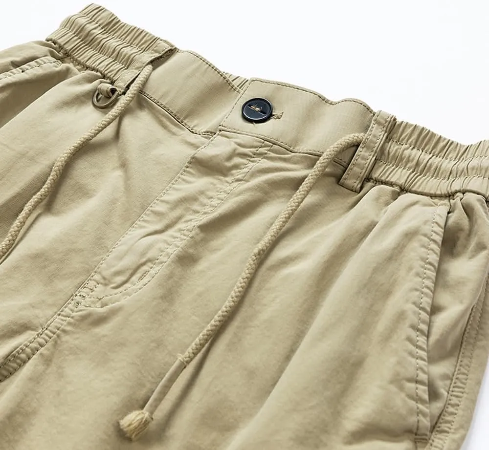 Men's Regular Fit Military Cargo Shorts Summer Cotton Multi Pockets Work Shorts