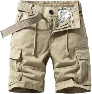 Men's Regular Fit Military Cargo Shorts Summer Cotton Multi Pockets Work Shorts
