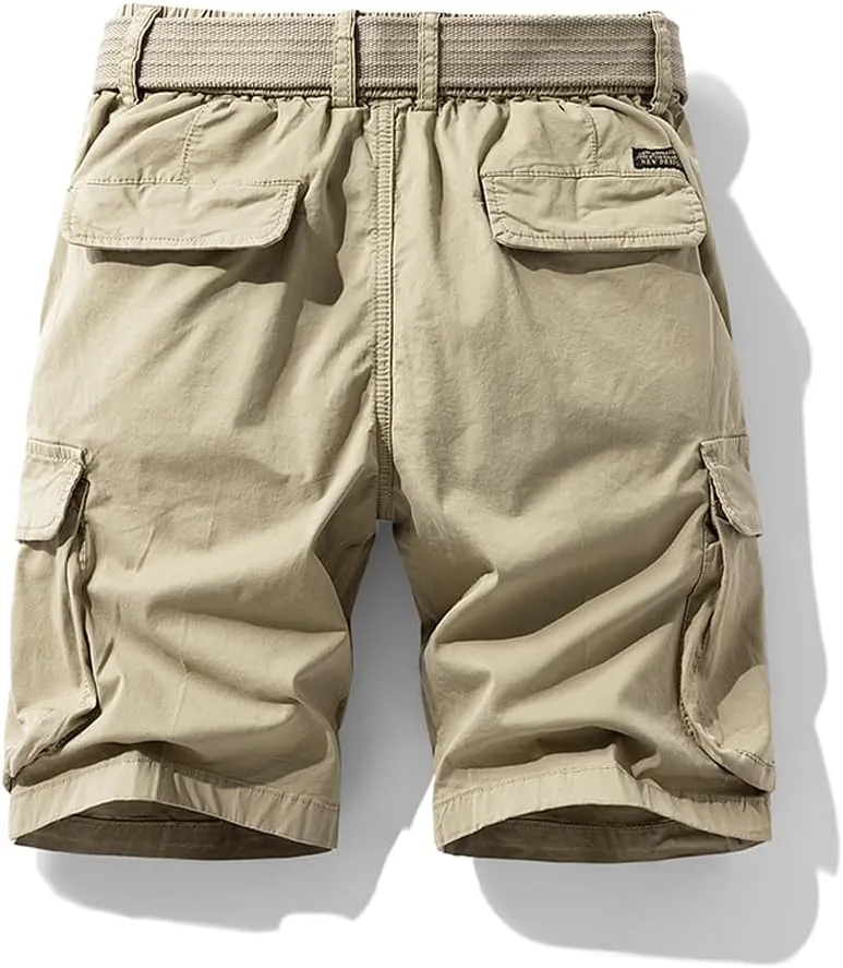 Men's Regular Fit Military Cargo Shorts Summer Cotton Multi Pockets Work Shorts