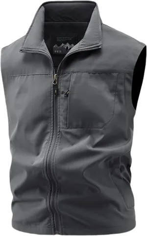 Men's Sleeveless Safari Travel Cargo Vest with Pockets Casual Utility Outdoors Travel Sports Work Fishing Vest