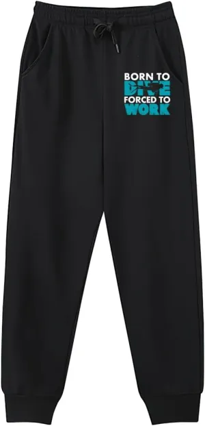 Men's Sweatpants Born to Dive Forced to Work Breathable Design Training Pants