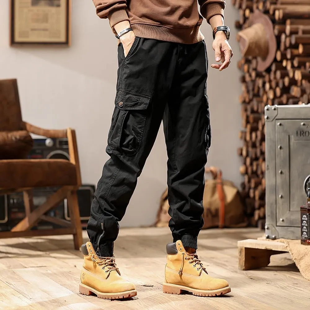 Men's Tactical Cargo Pants Cotton Regular Fit Multi Pockets Work Pants