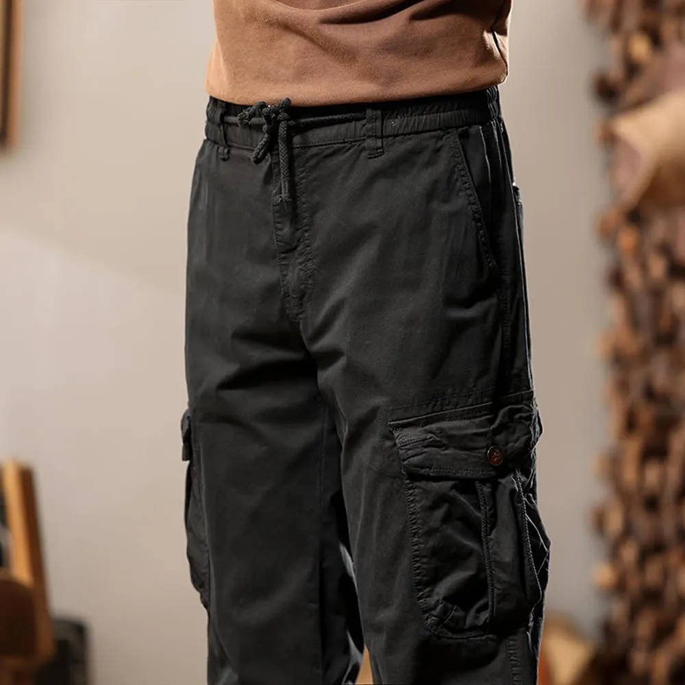 Men's Tactical Cargo Pants Cotton Regular Fit Multi Pockets Work Pants