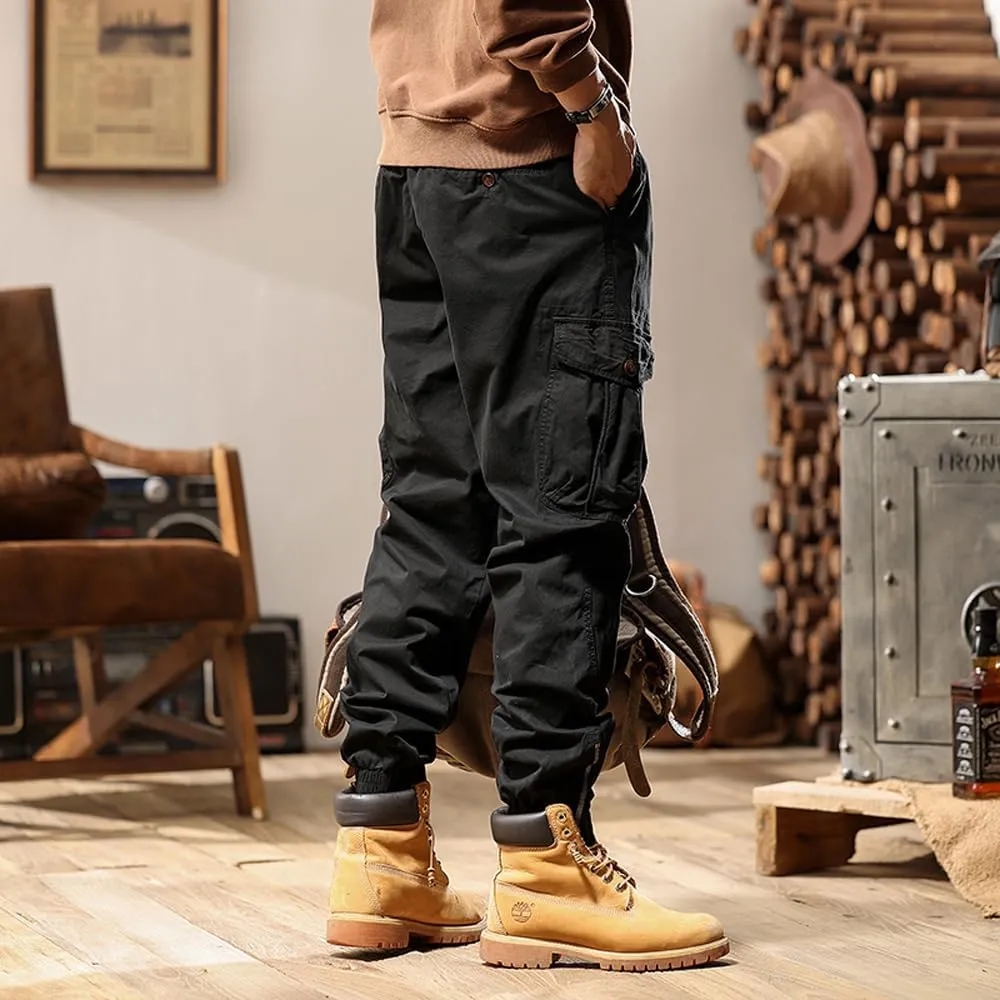 Men's Tactical Cargo Pants Cotton Regular Fit Multi Pockets Work Pants