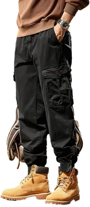 Men's Tactical Cargo Pants Cotton Regular Fit Multi Pockets Work Pants