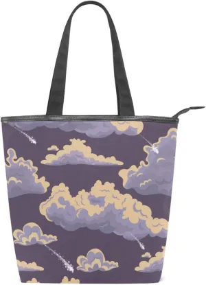 Meteors Clouds The Tote Bag for Women Big Capacity Women's Shoulder Handbags Canvas Shopping Dating Bag