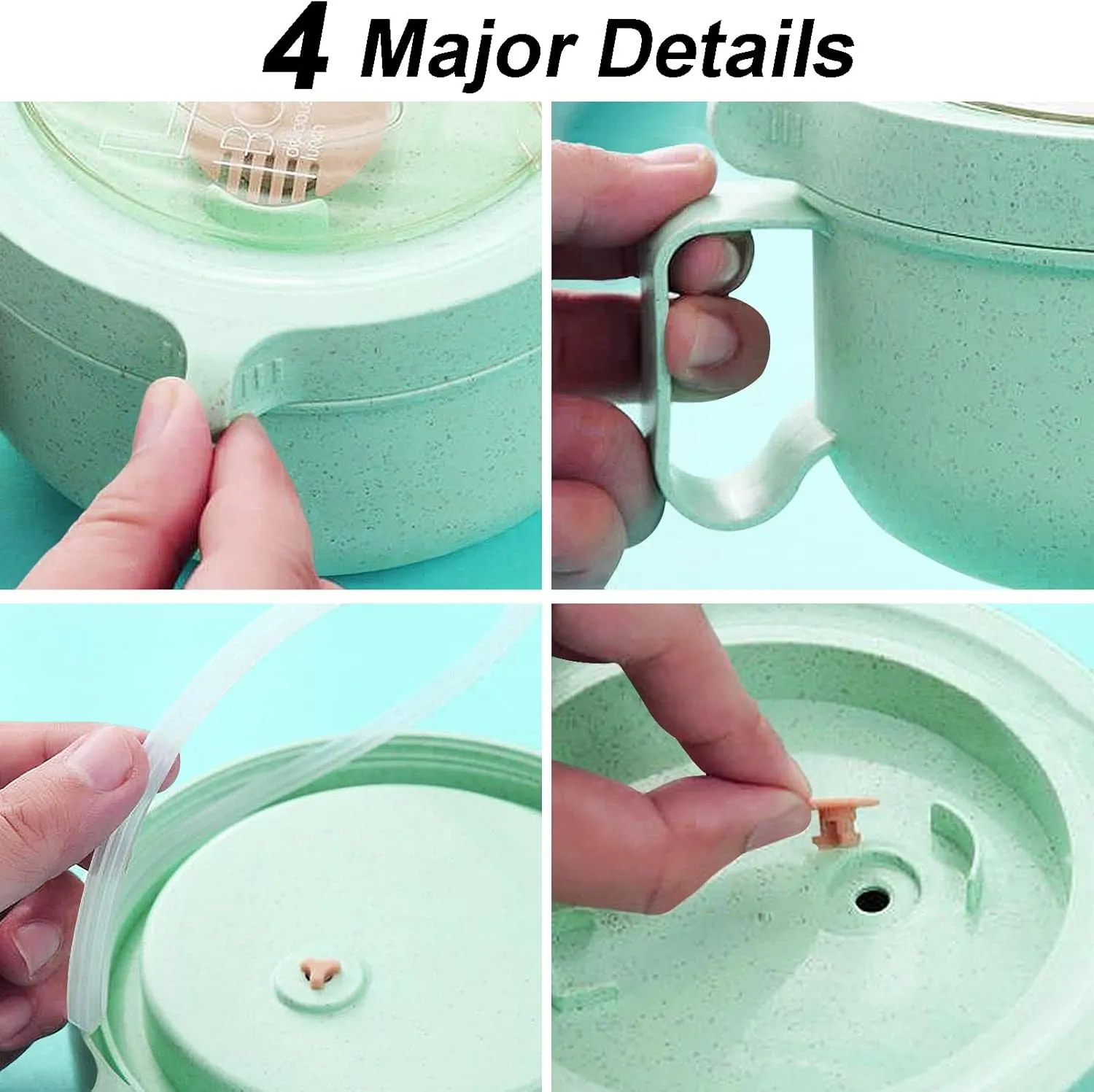 Microwave Soup Mugs with Lids,28.7oz Microwave Ramen Bowl with Lid,Improved Easy-Grip Design for On-the-Go - Holds Soup, Rice, Cereal & More - BPA-Free(Beige)