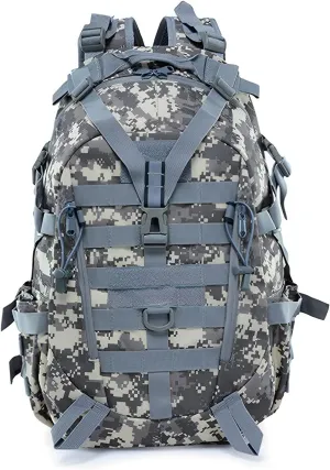 Military Tactical Backpack for Men - Large Capacity, Night Reflective Strip, Ideal for Camping and Work (gray cp)