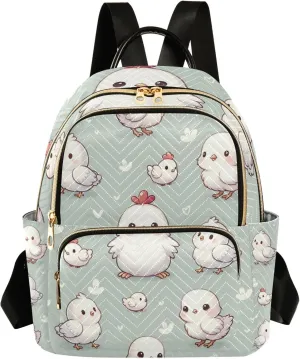 Mini Backpack Purse for Women, Cute Animal with Chicken Travel Bag Casual Daypack Shoulder Bag
